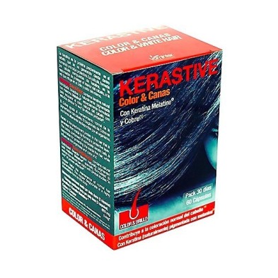 Kerastive color y canas con melatine+cobre 60 cápsulas Kerastive - 1