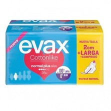 Evax compresas cottonlike normal plus alas 28 uds Evax - 1
