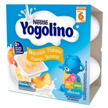 Nestlé yogolino melocotón y platano sin azucar 4 x 100g Nestlé Yogolino - 1