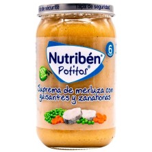 Nutribén potito suprema de merluza con guisantes y zanahoria 235g Nutriben - 1