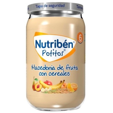 Nutribén potito macedonia de frutas con cereales 235gr Nutriben - 1