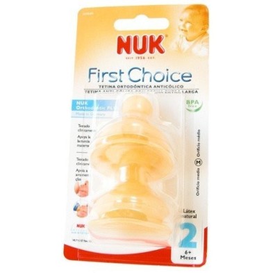 Nuk tetina first choice látex boca ancha +6 meses 2uds Nuk - 1