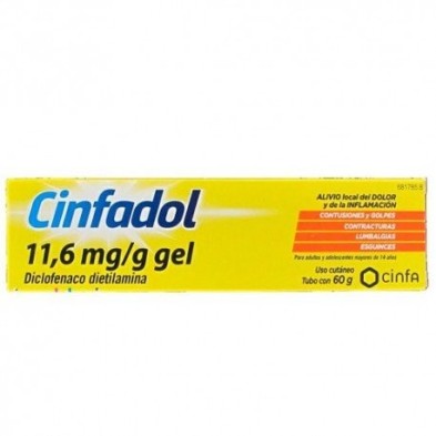 Cinfadol (Diclofenaco) 10 mg/g Gel Tópico 60g Strefen - 1