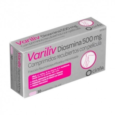 Variliv Diosmina 500mg 30 Comprimidos Recubiertos Strefen - 1