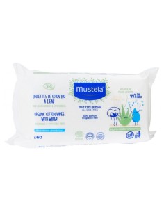 Mustela toallitas de agua de algodón bio 60u Mustela - 1