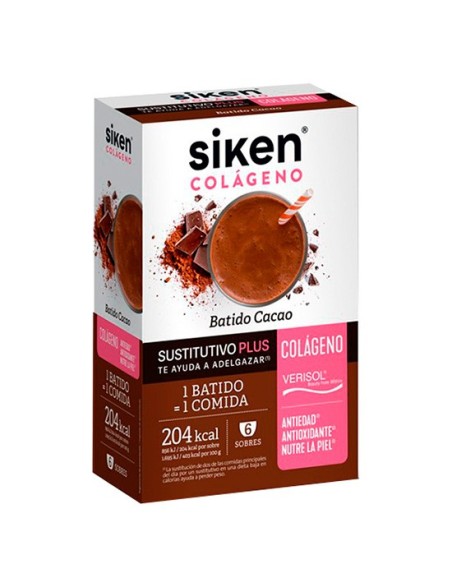 Siken batido sustitutivo cacao y colágeno 6 sobres Siken - 1