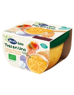 Hero Baby Tarrina Solo 3 en 1, Mango, Melocotón con yogur y cereales con trocitos 120 gr Hero - 1