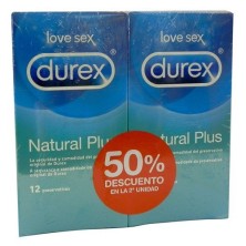 Durex natural plus preservativos 2x12 uds Durex - 1