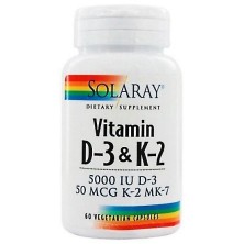 Solaray vitamina d3 & k2 (mk7) 60caps Solaray - 1