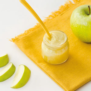 receta  papilla de pera y manzana